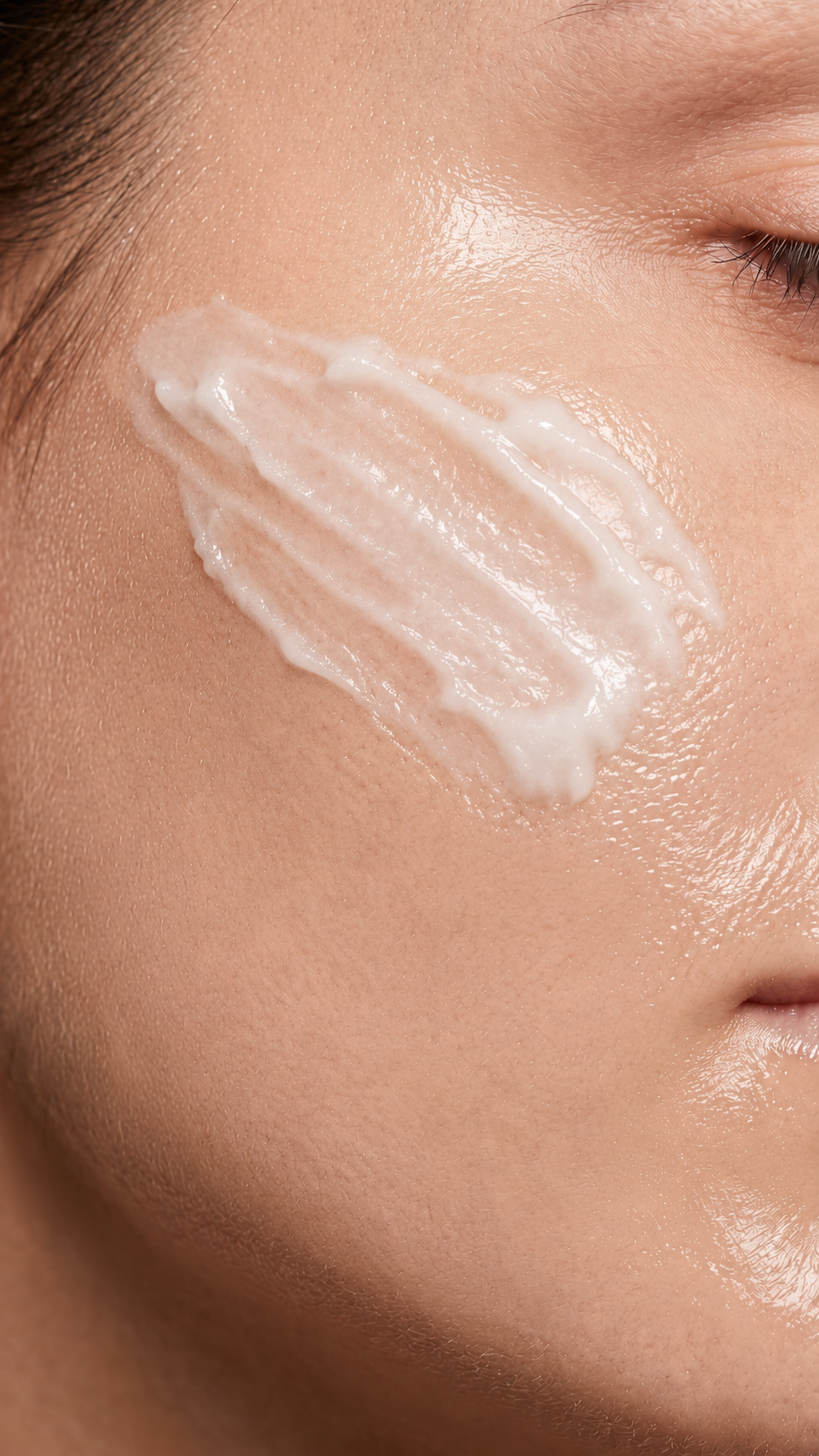 Textura de crema en la piel